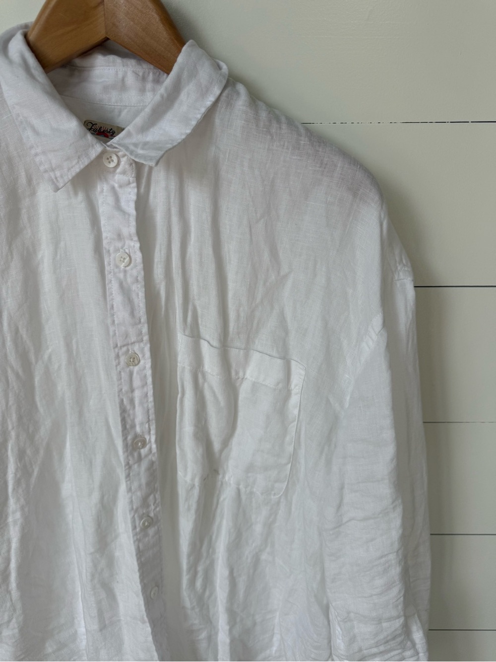 Faherty Laguna Relaxed Fit White Linen Button Up sz Medium - Picture 4 of 11